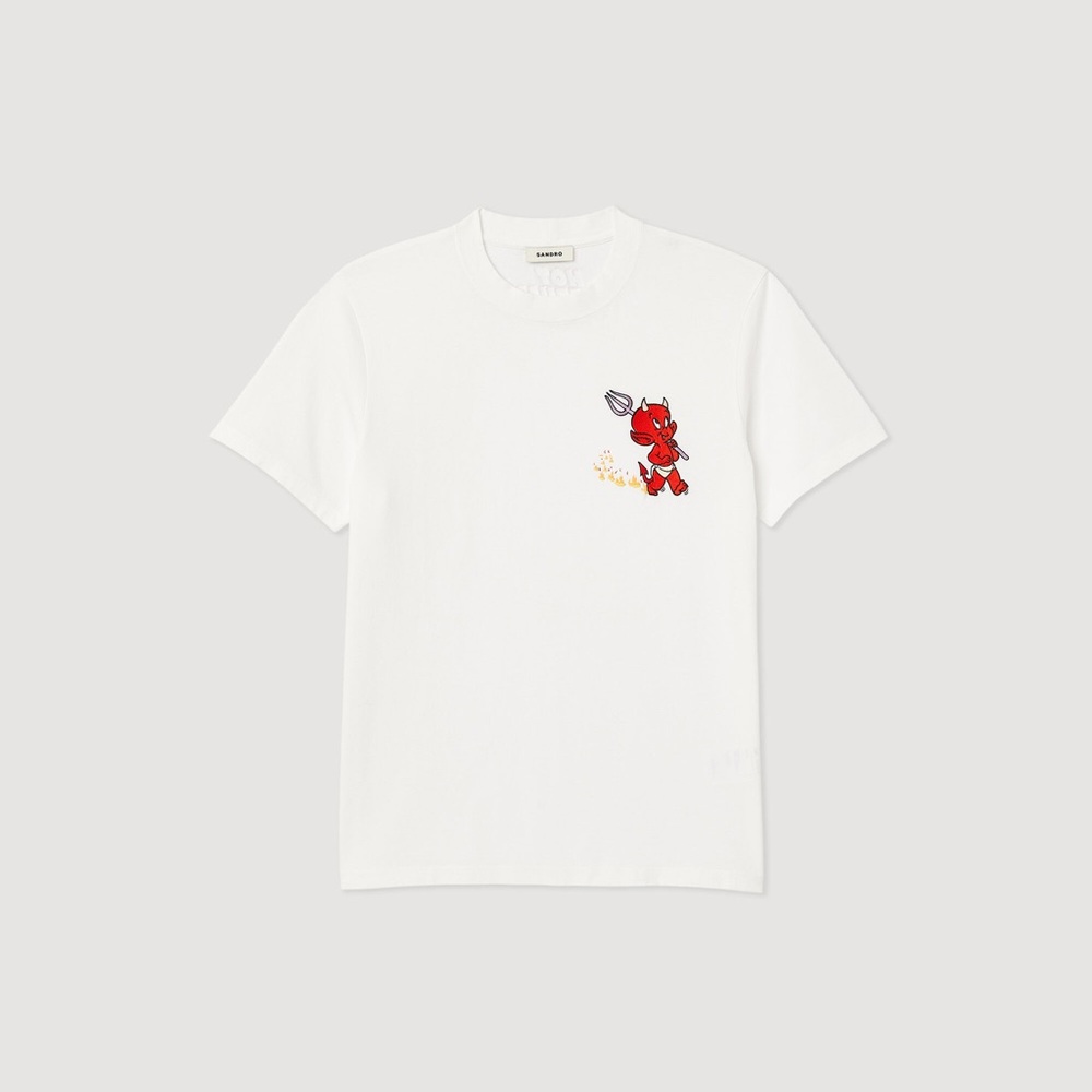 Sandro White Tee x HOT STUFF